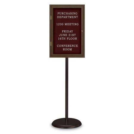 United Visual Products Corkboard, Double Door, Radius Frame, 42x32", Bronze/Black UV70025-BRONZE-BLACK